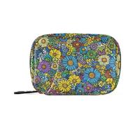 Borsa multicolore con fiori di girasole con scomparti staccabili, organizer portatile per pillole giornaliere