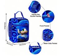 Borsa multifunzionale da 3D printing, borsa pranzo carina e portatile per studenti di scuola primaria e secondaria, borsa termica per il ghiaccio con stampa cartoni animati, borsa portautensili portat