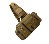 Borsa multifunzionale per attrezzatura da pesca borsa esche borsa a tracolla esterna marsupio grande capacità impermeabile borse da cintura da campeggio borsa per attrezzatura da pesca, Lupo marrone