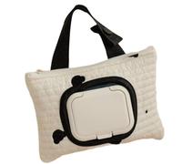 Borsa multifunzione da appendere per bambini con ricamo a forma di orso, con salvietta umidificata, portatile, indispensabile per passeggiate e gite dei genitori attivi