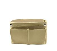 Borsa multifunzione da donna, con inserto in feltro, multi-tasca, per cosmetici, borsa interna da viaggio, organizer portatile, Beige, *1_22X11X13CM