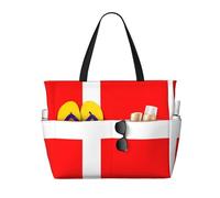 Borsa multifunzione da viaggio con bandiera danese con varie tasche, design alla moda, adatta per vari luoghi all'aperto