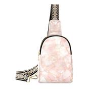 Borsa multiuso a tracolla in marmo irregolare alla moda dell'oro della pesca per la donna per il pacchetto di giorno, Marmo irregolare oro pesca, 1 size