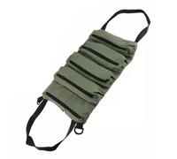 Borsa multiuso arrotolabile per meccanica, fai da te, in tessuto Oxford resistente, con 5 tasche, cuciture rinforzate, cerniere antiruggine, da appendere, formato 45 x 26 x 3 cm, colore: nero/verde