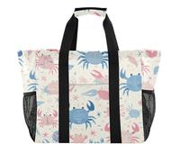 Borsa multiuso di colore pastello di estate del granchio per la borsa da spiaggia pieghevole della tela di sabbia del tronco, granchio estate pastello colore, 1 size, Moda