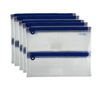 Borsa multiuso in PP con rinforzo interno in nylon e chiusura a cerniera - lavabile e impermeabile. 100% ECO in 13 Taglie by Office Box, multicolore, A4- 5 Pockets / Pack 5 pz