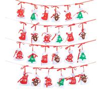 Borsa natalizia da appendere in feltro con conto alla rovescia numerata da 1 a 2