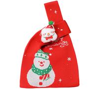 Borsa natalizia in maglia per caramelle per frutta regali con Babbo Natale renna