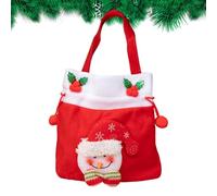 Borsa natalizia riutilizzabile, con manico, per caramelle natalizie con coulisse, per riunioni, casa, comunità, scuola, cioccolatini, gelatine, lecca-lecca, Pupazzo di neve, Refer to description