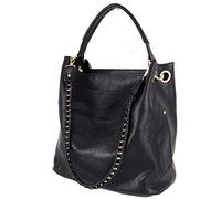 Borsa nera con catena da donna a spalla hobo bag shopping capiente tracolla tre pezzi 3 shopper giornaliera tutti i giorni per lavoro x ufficio etnica di moda Nero primavera estate 2026