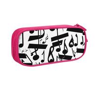 Borsa nera con stampa di note musicali, per cancelleria, leggera, per scuola, università, ufficio, viaggi, ragazzi e adulti, rosa, Taglia unica, Set di zaini per la scuola