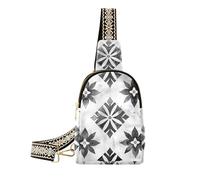 Borsa nera d'argento floreale tribale alla moda per gli uomini borse a tracolla carino per le donne per il viaggio