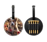 Borsa nera di stoccaggio del tee di golf dei cani e delle rose, borsa multifunzionale di stoccaggio del tee di golf per gli uomini, materiale durevole dell'
