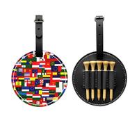 Borsa nera di stoccaggio del tee di golf della collezione della bandiera nazionale, borsa multifunzionale di stoccaggio del tee di golf per gli uomini, materiale