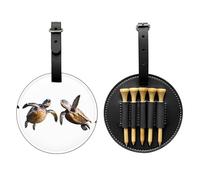 Borsa nera per tee da golf con tartaruga tropicale, facile da trasportare e più efficiente nel giocare a golf