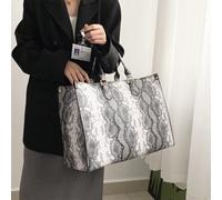 Borsa nera vintage chic, nuova borsa a tracolla di moda autunno/inverno con grande capacità, motivo a pelle di serpente, adatta per donne come borsa per ufficio, pendolarismo, laptop, uscite quotidian