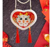 Borsa New Year Borsa Hanfu a tracolla con ricamo elemento tradizionale