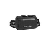 NEWRBAN | Borsa Portaoggetti da Manubrio - per Bici e Monopattino - con Tracolla - Dimensioni:20x12x5 cm - Elementi Catarinfrangenti - Strap in Velcro, facile da installare su manubrio - Nero