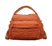 Borsa - Nylon Cotone 27 x 22 x 18 cm | Imbottitura leggera con tasche multiple con cerniera | Elegante Bo-lso a mano in tinta unita per lavoro, viaggi, shopping, viaggi, viaggi, multicolore, Gray