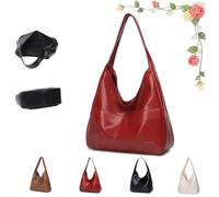 Borsa Ooomay - Borse a tracolla Ooomay Maya, borsa tote Ooomay da donna, grande capacità, stile retrò, semplice, for l'uso quotidiano(Red)