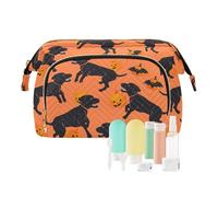 Borsa organizer borsa portaoggetti cane labrador danzante arancione zucca nera portatile portamonete da donna per oggetti essenziali per le donne