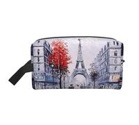 Borsa organizer da viaggio con stampa artistica con albero della città di Parigi, Torre Eiffel, custodia ad alta densità con schiuma protettiva per elettronica