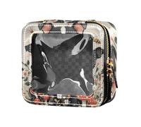 Borsa organizer da viaggio per trucchi con cane Staffordshire Bull Terrier, beige, trasparente, per cosmetici da viaggio