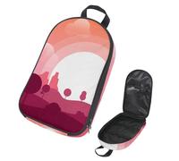 Borsa organizer da viaggio per utensili da campeggio, con scena del tramonto rosa, per utensili da cucina, accessori da cucina, custodia per barbecue all'aperto, solo borsa