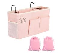 Borsa Organizer Multiuso per Comodino e Divano - 2 Tasche Portaoggetti, Borsa per Riporre Biancheria da Letto