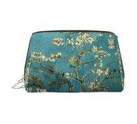 Borsa organizer per articoli da toeletta in pelle con fiori di mandorlo, borsa da viaggio per trucco da donna, Oro, Taglia unica, Beauty case