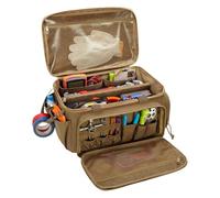 Borsa organizer per attrezzi, borsa da lavoro portatile, 37 x 21 x 20 cm, base rinforzata, tasche multiple, per elettricista, saldatura, giardinaggio, campeggio, pesca
