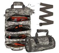 Borsa organizer per attrezzi, pieghevole, arrotolabile, resistente, borsa per il trasporto di meccanici, con 2 tasche staccabili, regalo per papà, uomini, compleanno, festa del papà