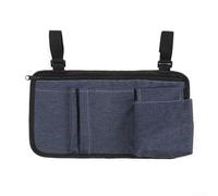 Borsa organizer per bracciolo della sedia a rotelle con configurazione della cinghia flessibile per l'uso su sedie a rotelle, camminatori, scooter e deambulatori (A)