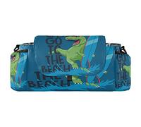 Borsa organizer per carrozzina da skateboard a forma di dinosauro, accessorio universale, gancio da tasca con 2 portabevande, cinghie regolabili e ganci per passeggino, adatto per bottiglie, Blu