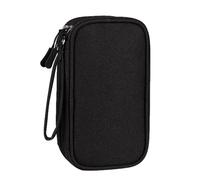 Borsa organizer per cavi, 19 x 11 x 5,5 cm, a doppio strato, impermeabile, organizer per cavi da viaggio, custodia per accessori elettronici con comoda da polso, Misterioso Nero, Refer to