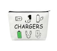Borsa organizer per cavi, custodia da viaggio per cavi e accessori, borsa in tela resistente con cerniera con morbida fodera protettiva, organizer tecnologico portatile per uomini e donne
