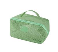 Borsa organizer per cosmetici a rete di grande capacità, con scomparti multipli, per viaggi e oggetti essenziali quotidiani, organizer per cosmetici con scomparti, Verde Matcha., Taglia unica