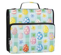 Borsa organizer per documenti con 3 anelli per il giorno di Pasqua, 3,8 cm, con manico, facile da trasportare, per scuola e ufficio