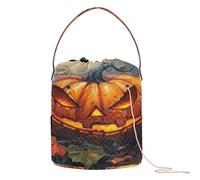 Borsa organizer per filati colorati a forma di zucca, portatile, da viaggio, per uncinetto