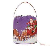 Borsa organizer per filati con Babbo Natale in slitta con arco a stella con fori per uncinetto accessorio da viaggio
