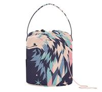 Borsa organizer per filato artistico con testa di lupo geometrica borsa organizer portatile per kit di lavoro a maglia accessorio da viaggio