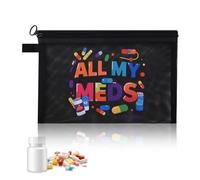 Borsa organizer per medicinali da viaggio, kit medico per donne e uomini, borsa per cosmetici portatile per ragazzi e ragazze, custodia per medicine con cerniera per figlia e figlio, Stile 26., S