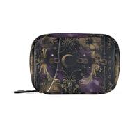Borsa organizer per medicine astrologia gotica mistica viola e oro con scomparti staccabili organizer portatile per pillole medicine per borsa