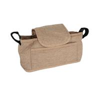 Borsa Organizer per Passeggino Animali Beige, Cinghie a Strappo, Tasca Elastico per Bevande, Tasca Frontale, Ampia Capacità, Tessuto Impermeabile, Resistente, Perfetta per Uscite