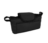 Borsa Organizer per Passeggino Animali Nero, Cinghie a Strappo, Tasca Elastico per Bevande, Tasca Frontale, Ampia Capacità, Tessuto Impermeabile, Resistente, Perfetta per Uscite