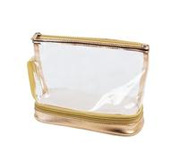 Borsa organizer per pennelli da trucco, custodia impermeabile a doppio strato, per cosmetici, per casa, viaggi, spettacoli teatrali, feste, viaggi d'affari, Oro, Refer to description, Unisex