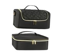 Borsa organizer per smalti a doppio livello per olio essenziale manicure set da viaggio nero