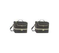 Borsa organizer per smalti a doppio livello per olio essenziale manicure set da viaggio nero, Set da 2 (nero), 30x22x25cm
