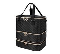 Borsa organizer per smalti, custodia a 3 strati che contiene 84 flaconi e lampada per unghie, grande borsa a tracolla per il trasporto, ideale per strumenti di manicure e viaggi (Diamante)