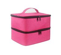 Borsa Organizer per Smalti per 30 Flaconi (15 ml - 0,5 fl.oz) e Lampada Unghie UV, Custodia Porta Smalti per Unghie, 2 Strati Valigetta Porta Smalti per Unghie (Solo Borsa), Nylon impermeabile,Rose